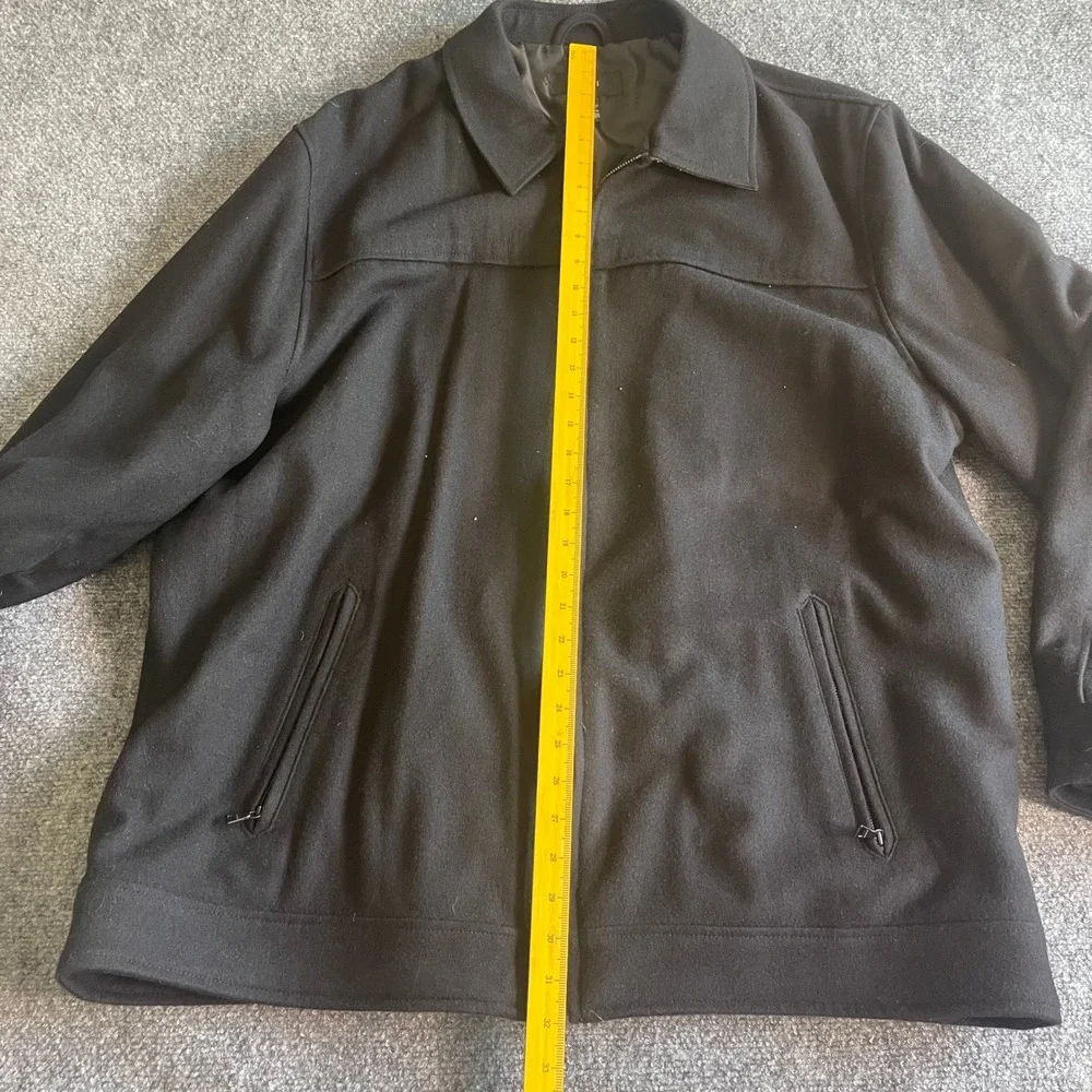 Alfani Mens XXL‎ Black Wool Blend Full Zip Harrington Jacket Coat New NWT